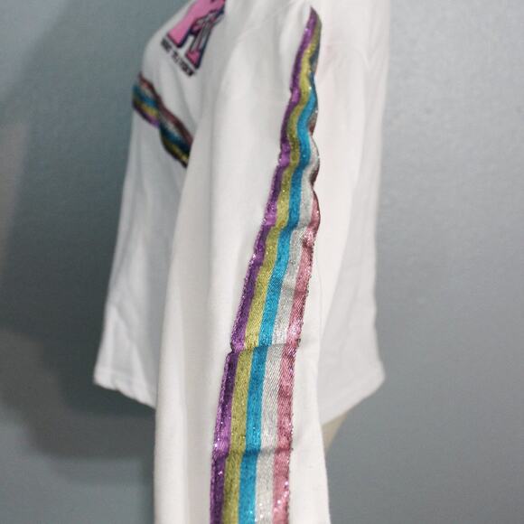 MTV Glitter Rainbow Crop 1/4 Zip Sweatshirt Size XXL - Picture 5 of 10